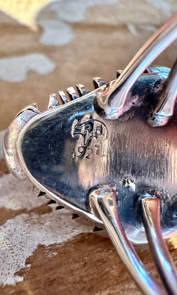 RUNNING BEAR NAVAJO Diamond Shaped Turquoise & Silver Ring 26R11 • Multiple Sizes