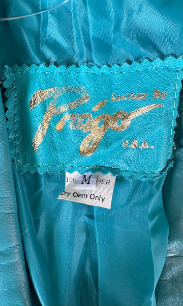 PREGO AQUA Leather Vintage 80's Blazer Jacket • Women's Medium