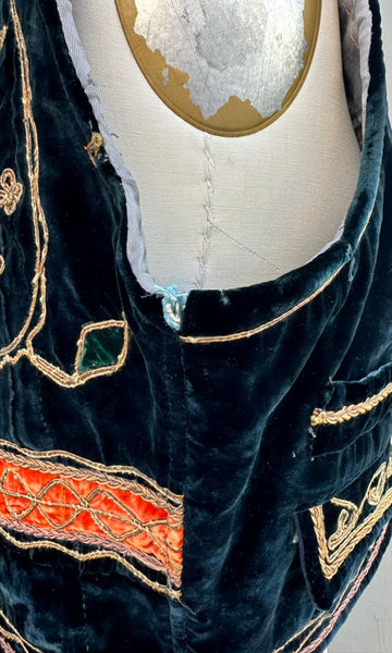 VINTAGE TURKISH OTTOMAN Embroidered 50s/60s Vest • Sm. to Med.
