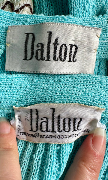 DALTON Vintage 70s Knit Dress & Sweater Set • Medium