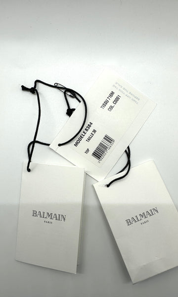 BALMAIN Paris Pullover Linen Knit Top • Small