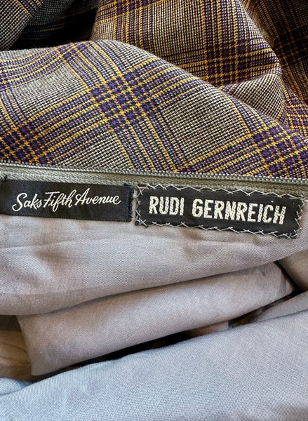 RUDI GERNREICH Vintage 60s Plaid Dress • X-small