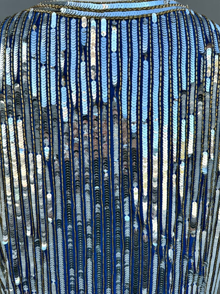 VINTAGE SITARA SILK Sequin 80s Top • Medium