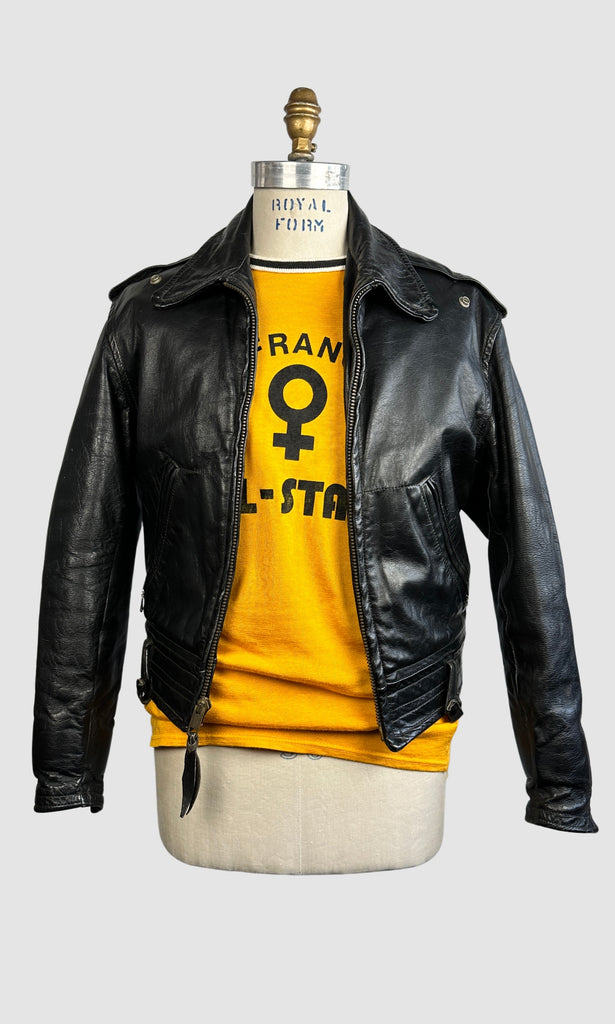 BIKER BABE 50s Horsehide Motorcycle Jacket • Men's Size Small