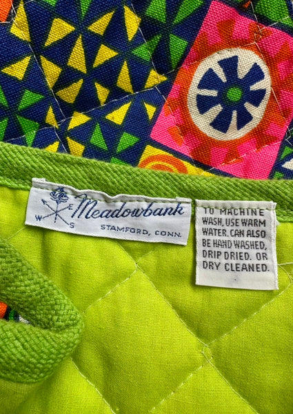 MEADOWBANK 60s Vintage Quilted Wrap Skirt • Sm. to Med.