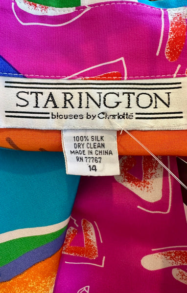 1980s STARINGTON Vintage Silk Shirt • Medium