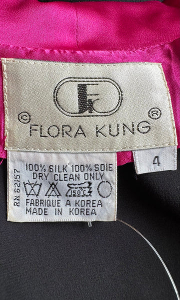 FLORA KUNG 80s Vintage Silk Wrap Dress • Small