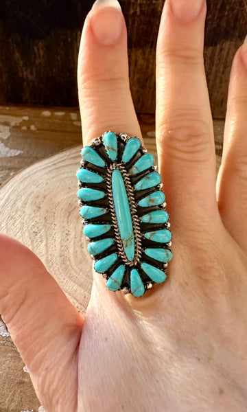 BIG BLUE Navajo Silver & Blue Howlite Ring • Multiple Sizes