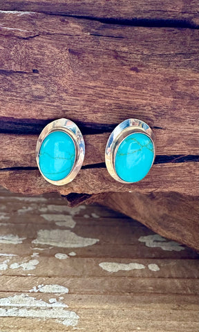 DROPS OF TURQUOISE and Sterling Silver Stud Earrings