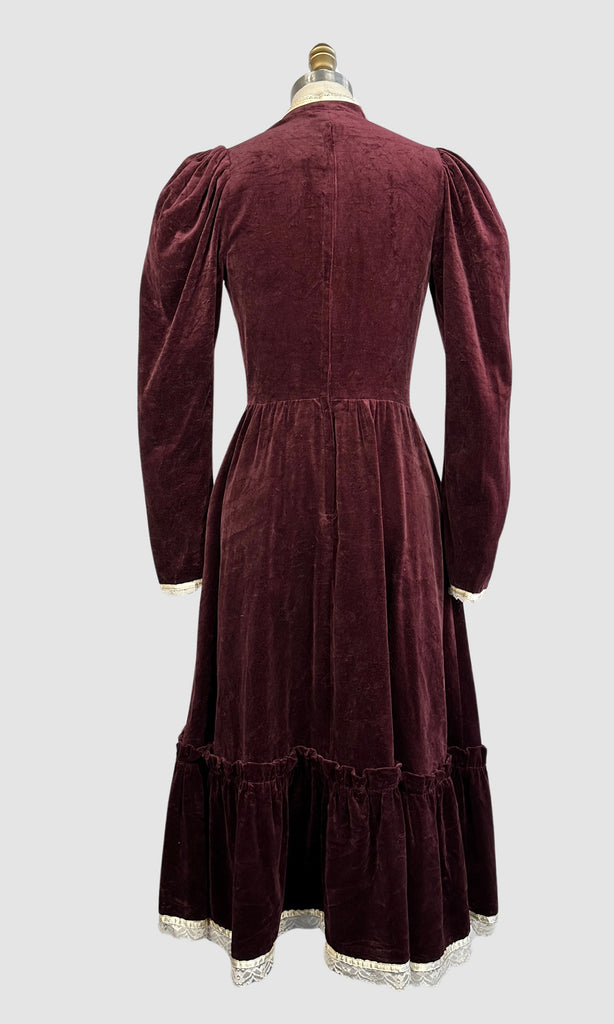 70s velvet dress PRAIRIE TALE 70s Gunne Sax Victorian Style Velveteen Dress • Small – Love Street Vintage
