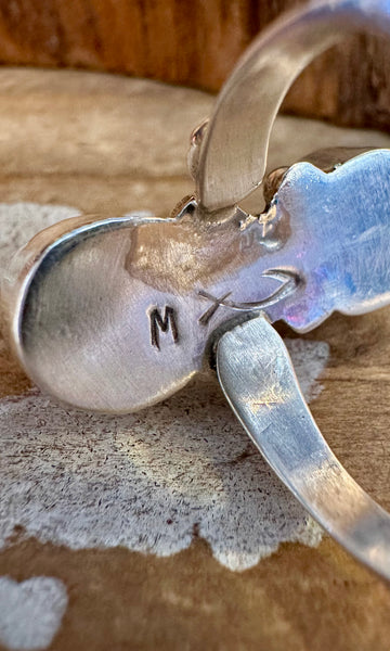 PINK CONCH SHELL Double Decker Sterling Silver Ring 26R12 • Sz. 7 1/4 & 9 1/2