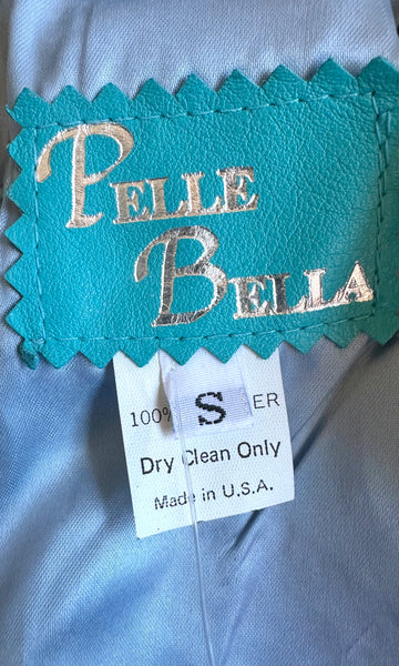 PELLE BELLA Cropped Leather Vintage 80's Triple Bow Jacket • Women's Small