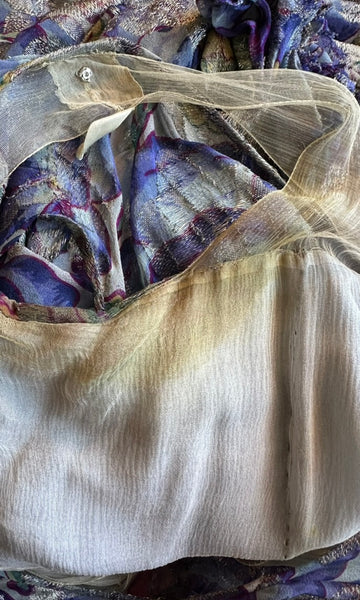 GATSBY 20s I.MAGNIN Parisian Floral Lamé Dress • Medium