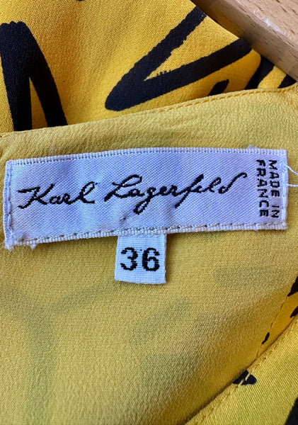KARL LAGERFELD Vintage 80s Silk Dress & Top Set • Small