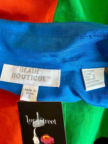 1980s BLAIR BOUTIQUE Vintage Silk Shirt • Small