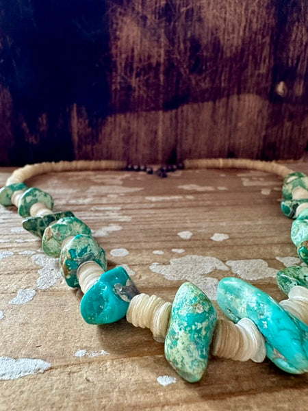 TURQUOISE ROCKS Vintage Necklace • 72g