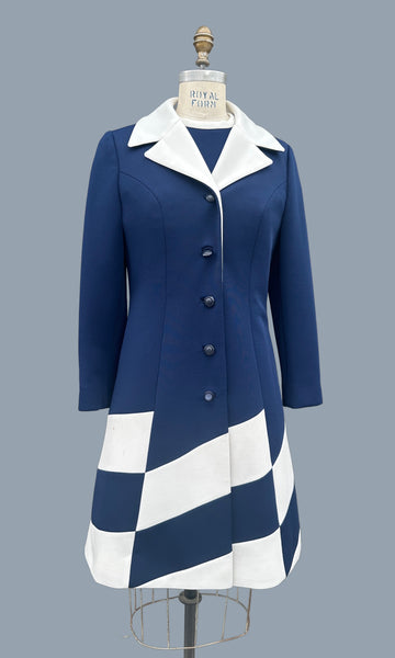LILLI ANN KNIT 60s Mod Dress and Coat Set • Medium