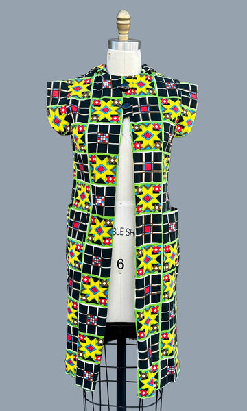 PIERRE CARDIN New York Vintage 70s Long Coverup • Small