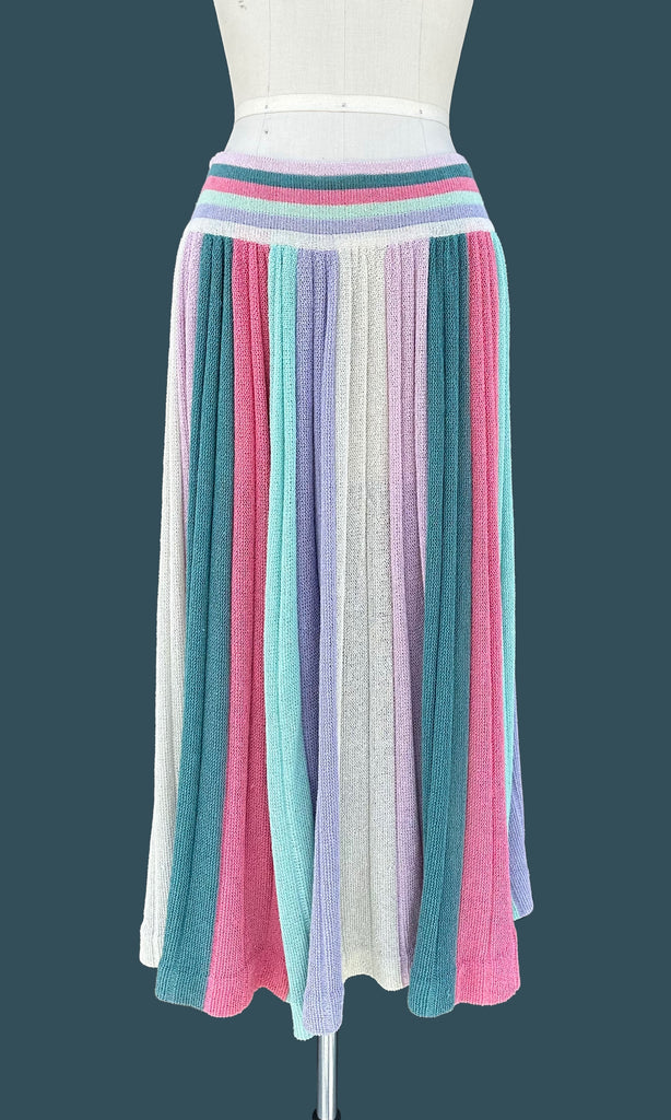 MISSONI I. MAGNIN 80s Vintage Maxi Knit Skirt • Sm./Med.