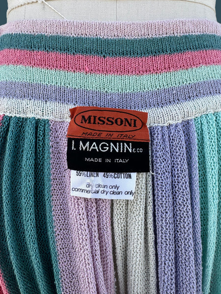 MISSONI I. MAGNIN 80s Vintage Maxi Knit Skirt • Sm./Med.