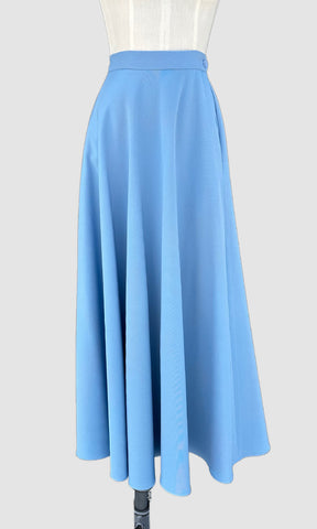 RALPH LAUREN 80s 90s A Line Midi Gabardine Skirt • Small