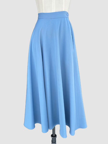RALPH LAUREN 80s 90s A Line Midi Gabardine Skirt • Small
