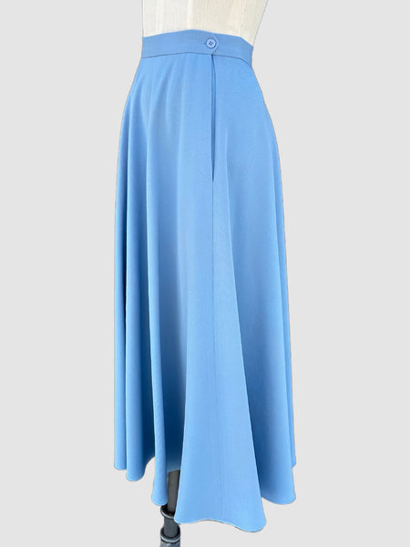 RALPH LAUREN 80s 90s A Line Midi Gabardine Skirt • Small