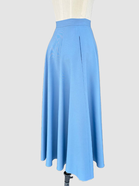 RALPH LAUREN 80s 90s A Line Midi Gabardine Skirt • Small