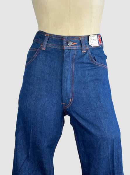 MARTINI 70s Dead Stock Blue Indigo Denim Jeans  • Small