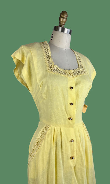 SUNNY SIDE UP Townspun 50s Dead Stock Dress • Small