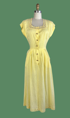SUNNY SIDE UP Townspun 50s Dead Stock Dress • Small