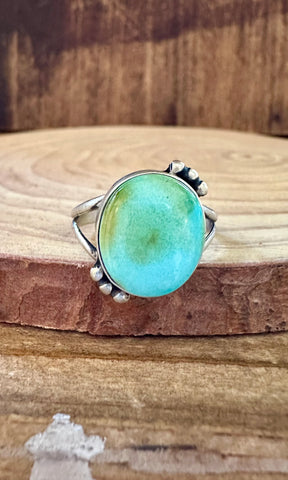 SEAFOAM D&D Sterling Silver and Turquoise Ring • Size 8 1/4