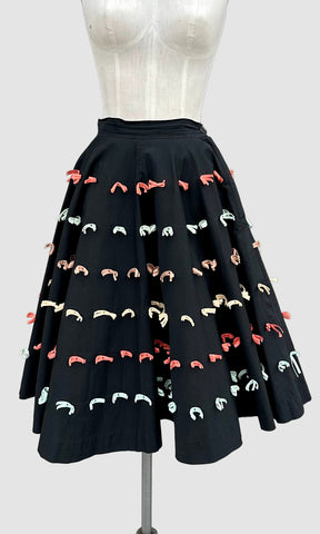 HARZFELD'S KANSAS CITY 50s Vintage Ribbon Skirt  • Small