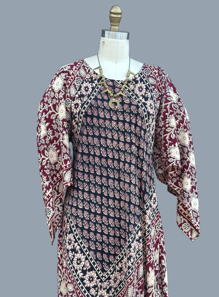 GYPSY ROMANCE 70s Pakistani Angel Wing Dress • Medium