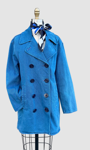 LAUREN • RALPH LAUREN Vintage Denim Pea Coat • Small Medium
