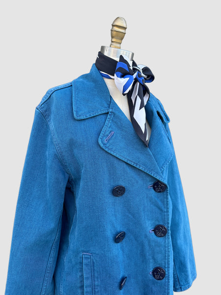 LAUREN • RALPH LAUREN Vintage Denim Pea Coat • Small Medium