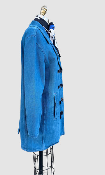 LAUREN • RALPH LAUREN Vintage Denim Pea Coat • Small Medium