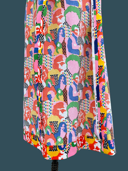 HOLD FOR KIA-GROOVY POP ART Vintage 70s Skirt • Med.-Lg.