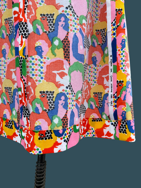 HOLD FOR KIA-GROOVY POP ART Vintage 70s Skirt • Med.-Lg.