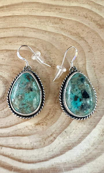 TURQUOISE DROPS Sterling Silver Dangle Earrings