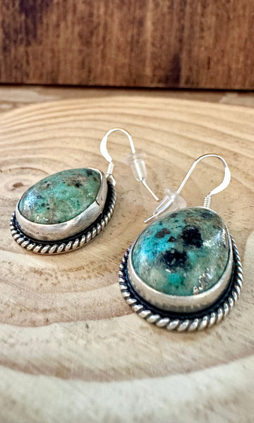 TURQUOISE DROPS Sterling Silver Dangle Earrings