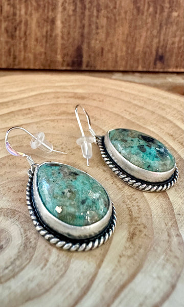 TURQUOISE DROPS Sterling Silver Dangle Earrings