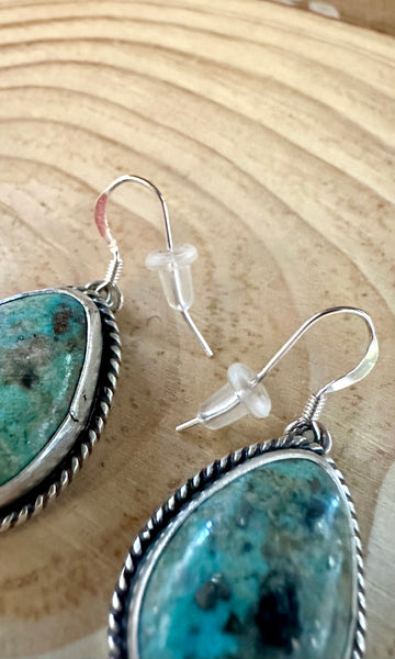 TURQUOISE DROPS Sterling Silver Dangle Earrings