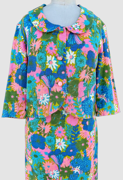 FRITZI 2 PIECE Vintage 60s Blazer and Skirt Set • Medium