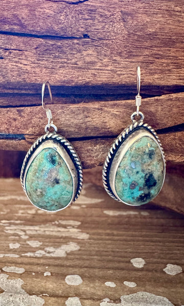 TURQUOISE DROPS Sterling Silver Dangle Earrings