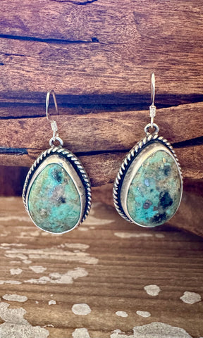 TURQUOISE DROPS Sterling Silver Dangle Earrings