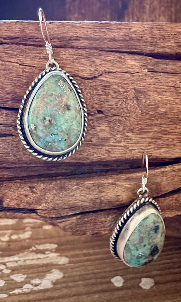 TURQUOISE DROPS Sterling Silver Dangle Earrings