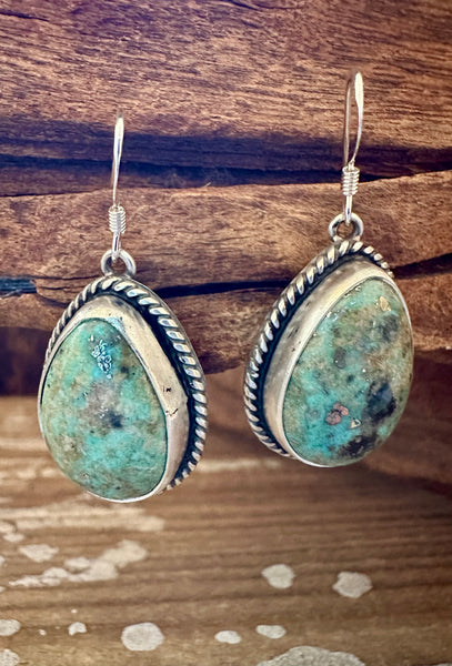 TURQUOISE DROPS Sterling Silver Dangle Earrings