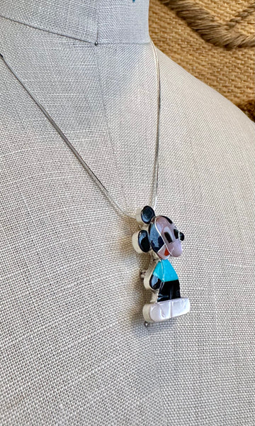 HOLD FOR YURIKO-ZUNI TOONS Mickey Mouse Inlay Necklace & Brooch