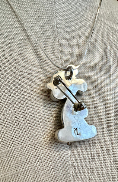 HOLD FOR YURIKO-ZUNI TOONS Mickey Mouse Inlay Necklace & Brooch